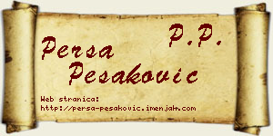 Persa Pešaković vizit kartica